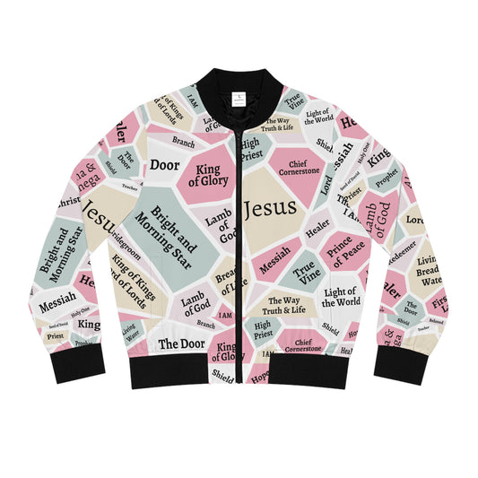 Jesus Bomber Jacket for Women – Black Trim Faith Jacket - Original Design!