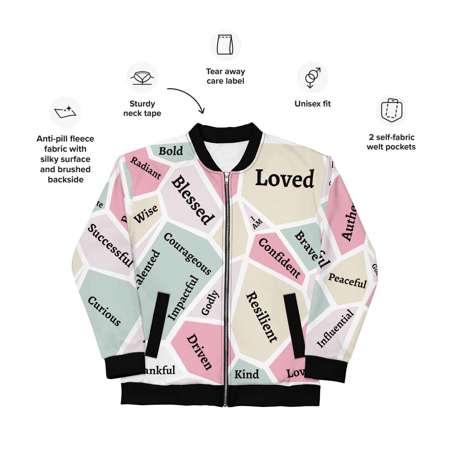 Women's Empowerment Bomber Jacket, Women's History Month Bomber Jacket, Faith Jacket, Christian Jacket,