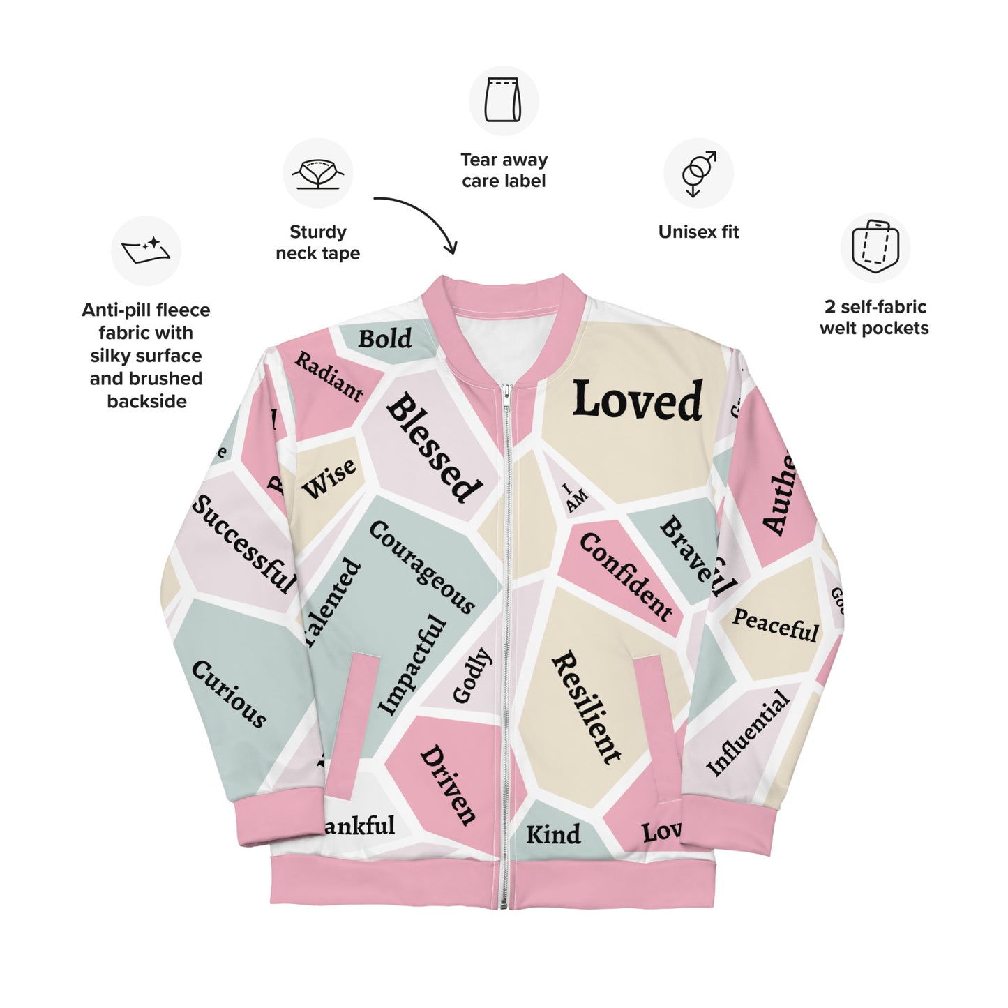 Women's Empowerment Bomber Jacket, Women's History Month Bomber Jacket, Faith Jacket, Christian Jacket,
