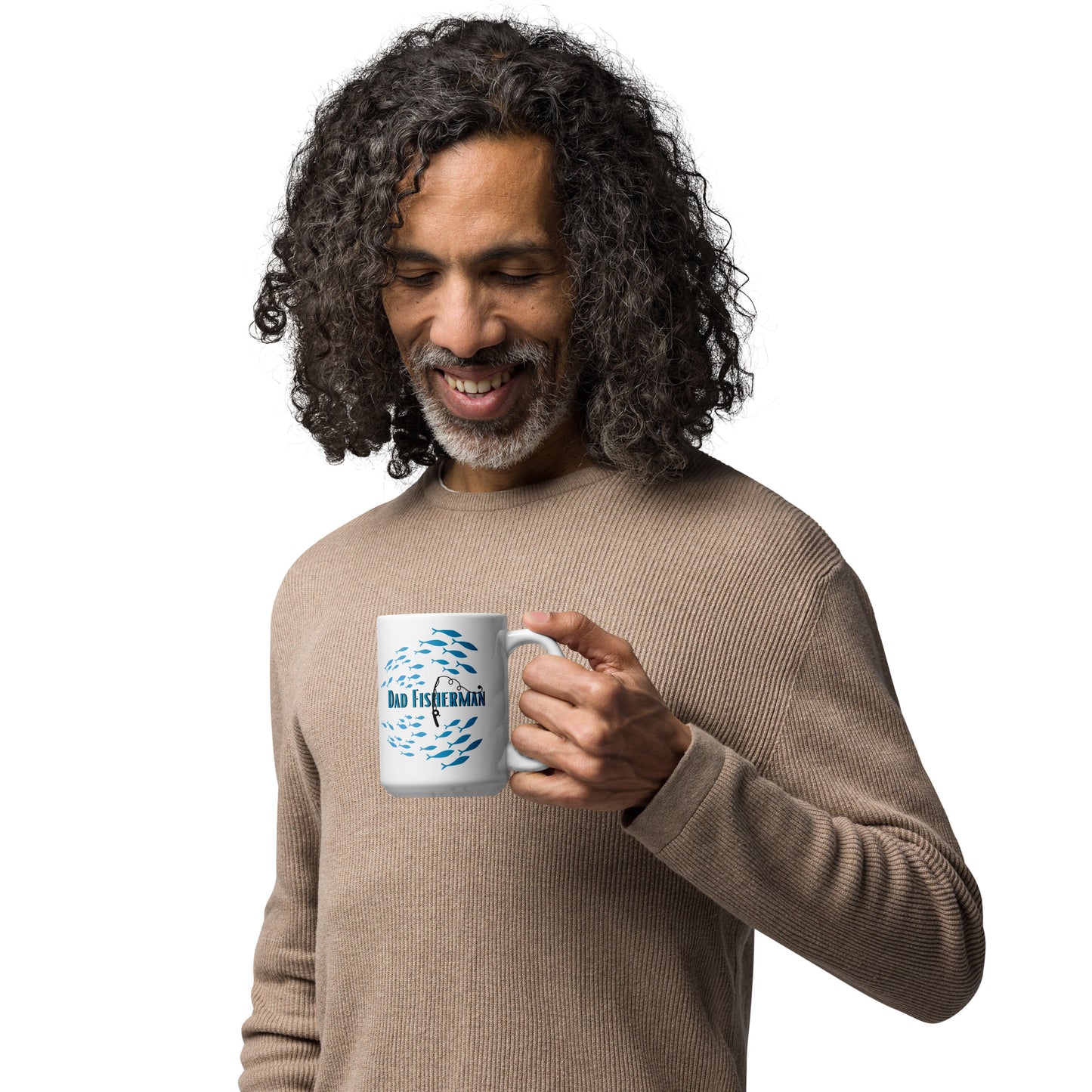 Father's Day Fisherman Mug White glossy mug