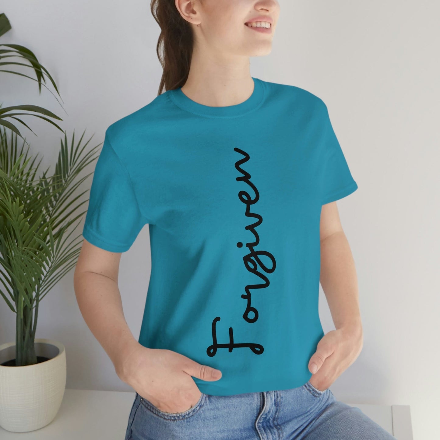 Forgiven (Graphic Black Text) Unisex Jersey Short Sleeve Tee - Style: Bella+Canvas 3001