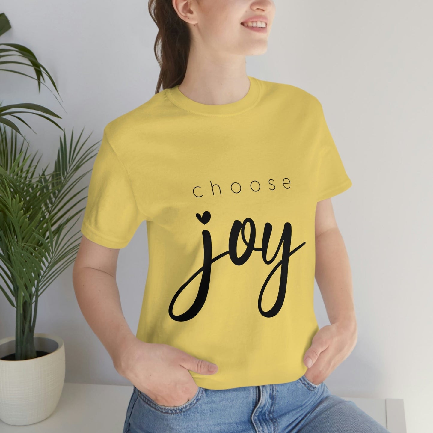 Choose Joy (Graphic Black Text) Unisex Jersey Short Sleeve Tee - Style: Bella+Canvas 3001