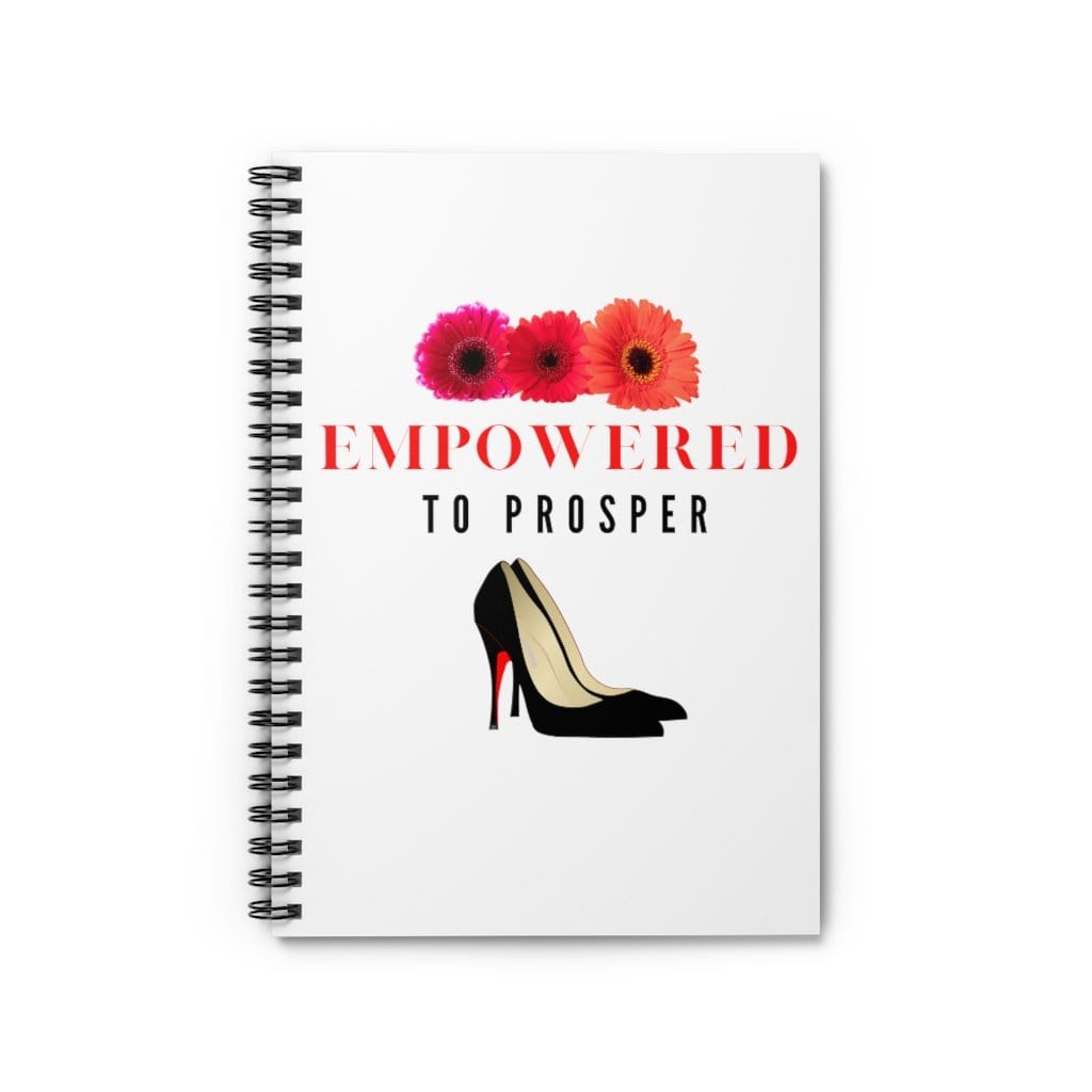 Empowered to Prosper (Black Red Bottom Heels Design) Spiral Ruled Line