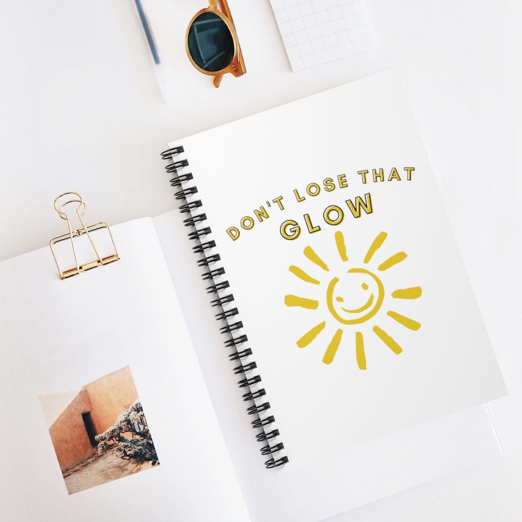 Glow Yellow Smiling Sun (Faith & Empowerment) Notebook