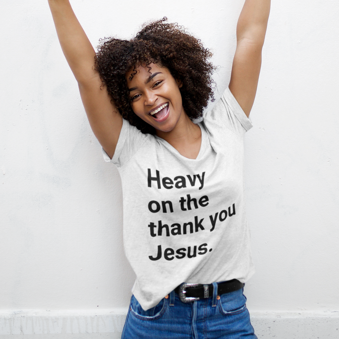 Growing and Glowing V-Neck T-Shirt - Women's empowerment & Faith Tee