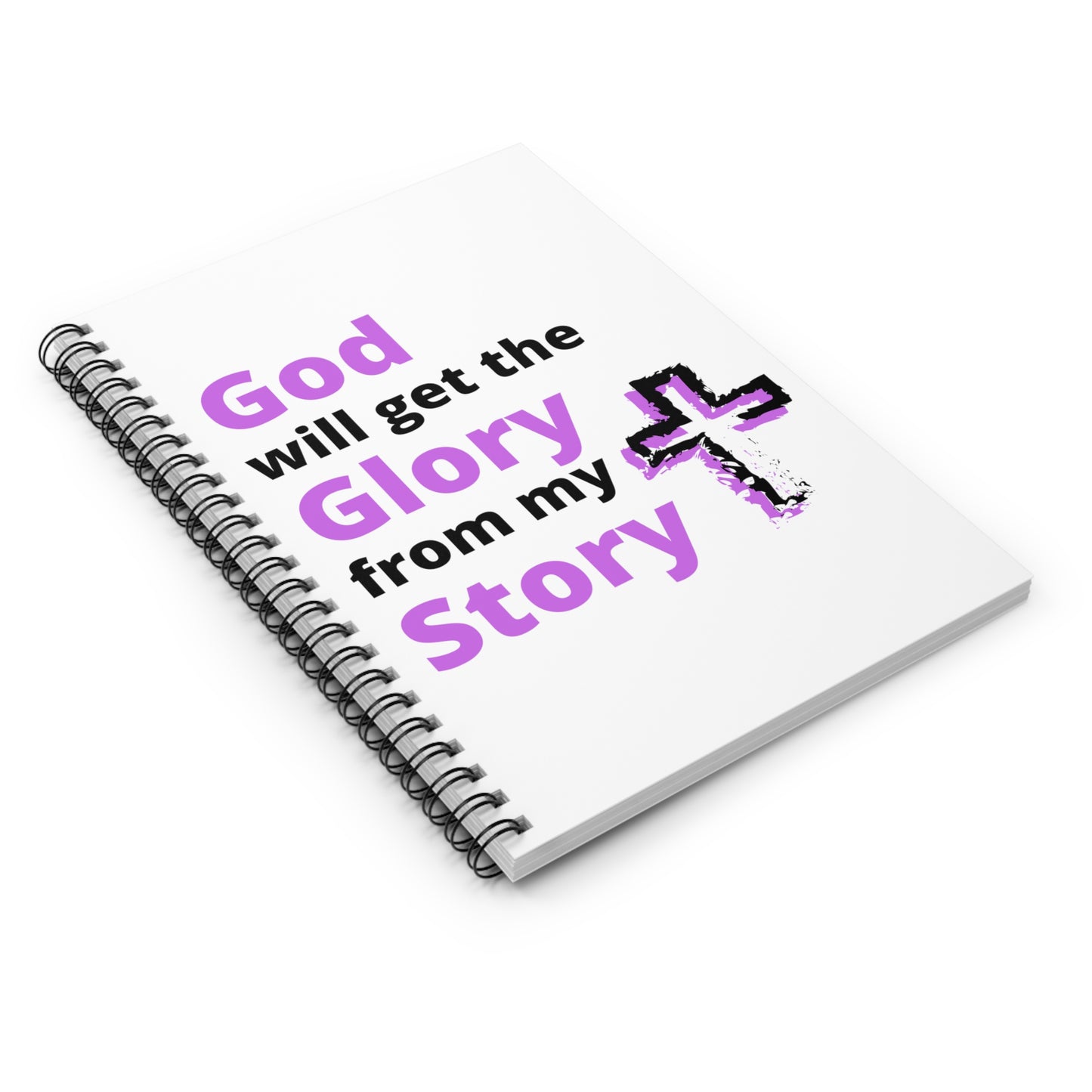 God will get the Glory from my Story (Purple) Spiral Notebook - Ruled Line