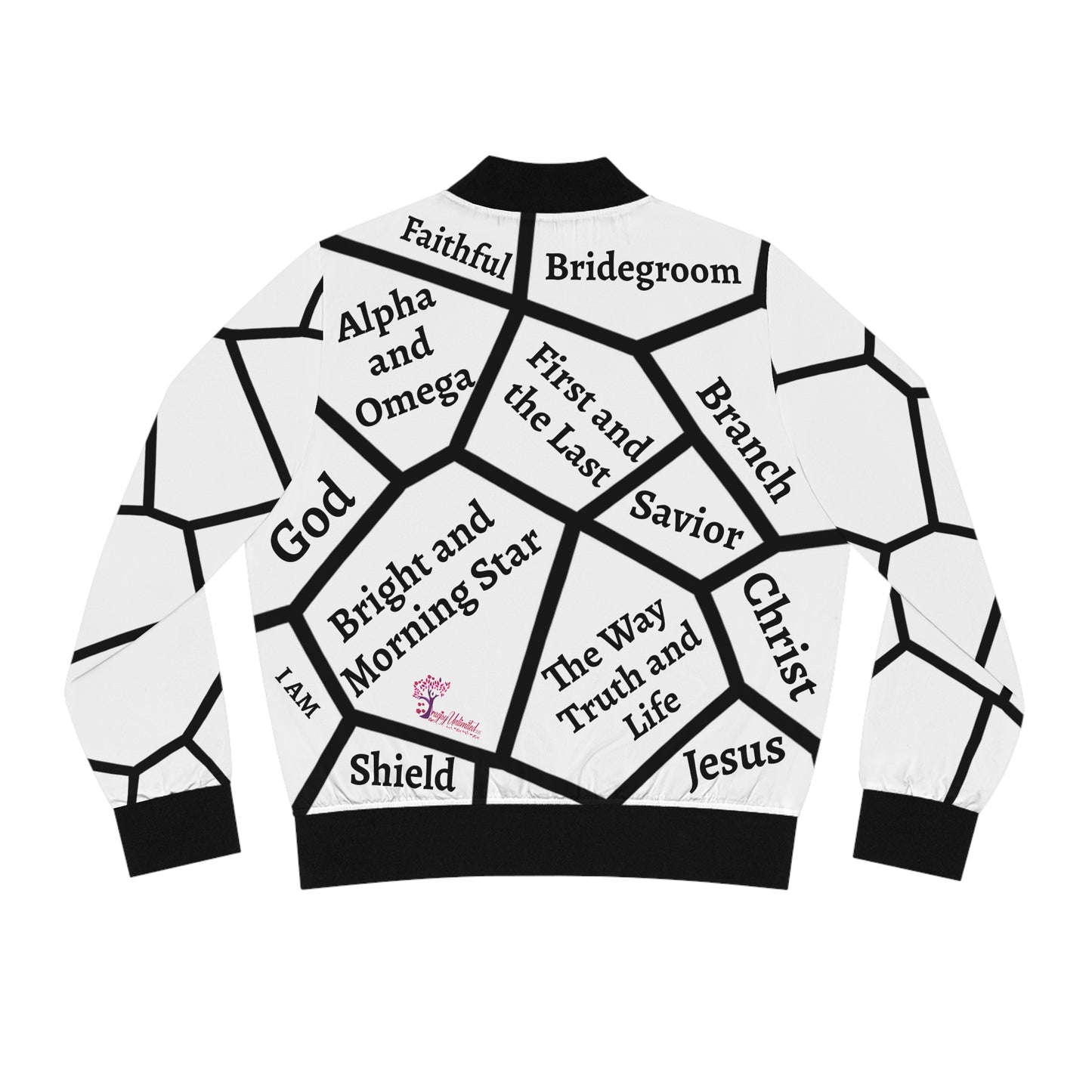 Jesus Bomber Jacket for Women – White & Black Faith Jacket