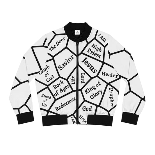 Jesus Bomber Jacket for Women – White & Black Faith Jacket