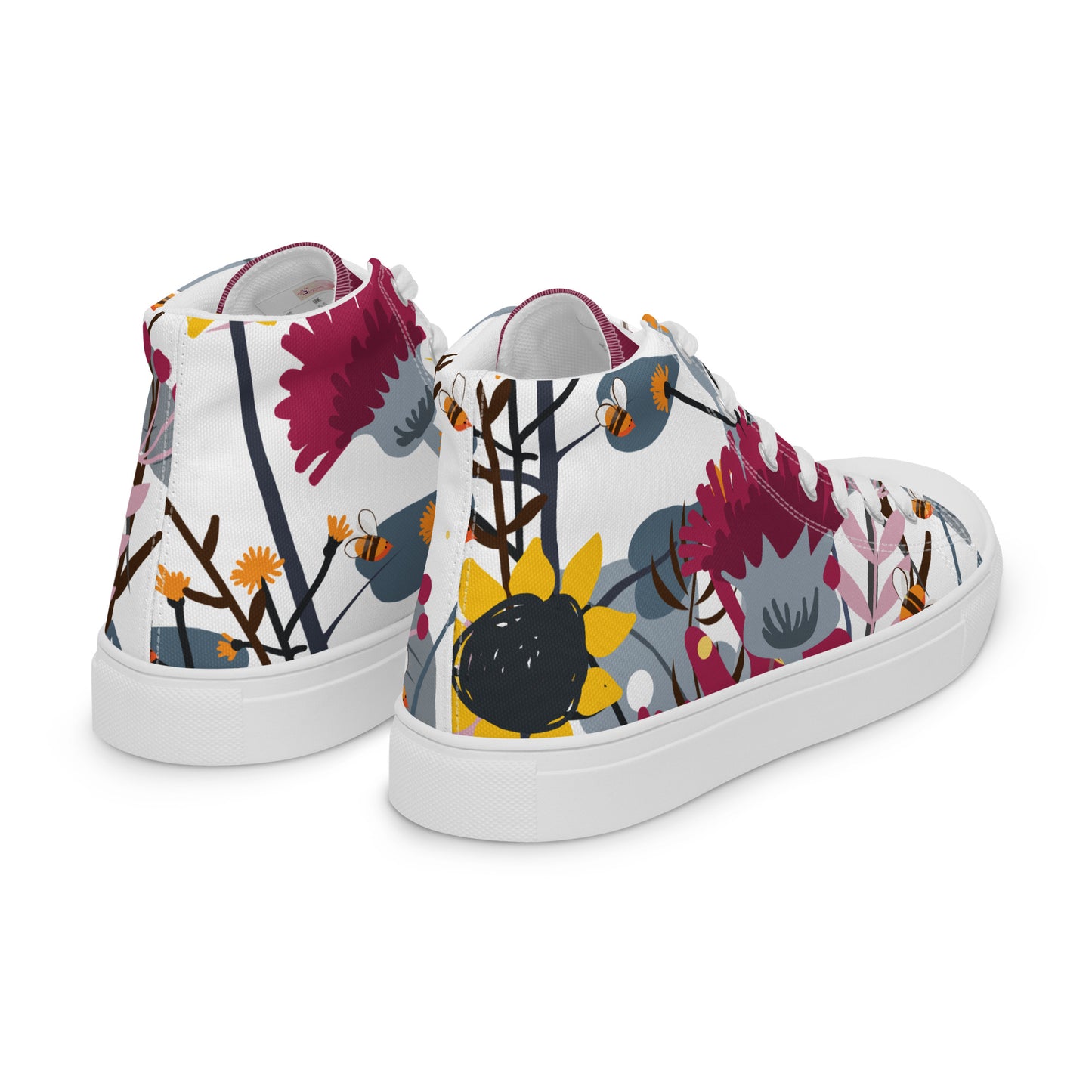 Wild Flower Women’s High Top Canvas Shoes
