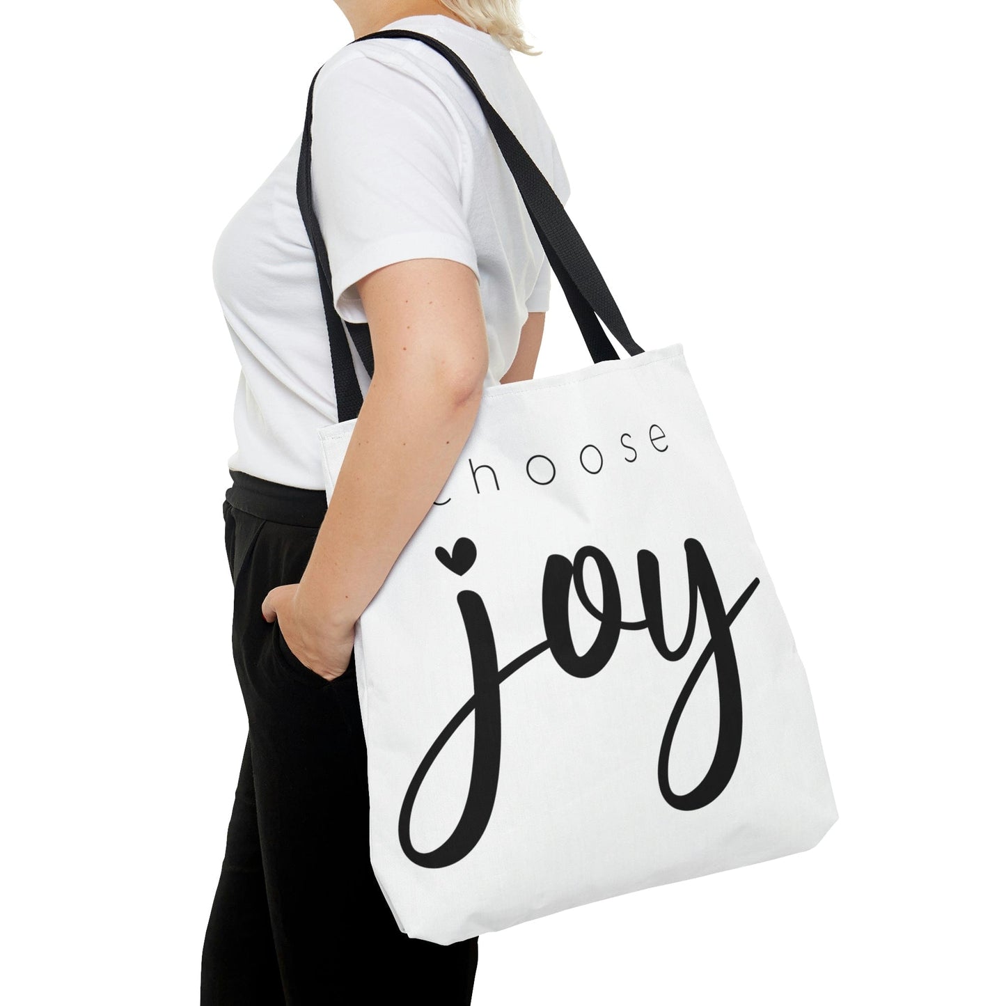 Choose Joy (Graphic Black Text) Tote Bag