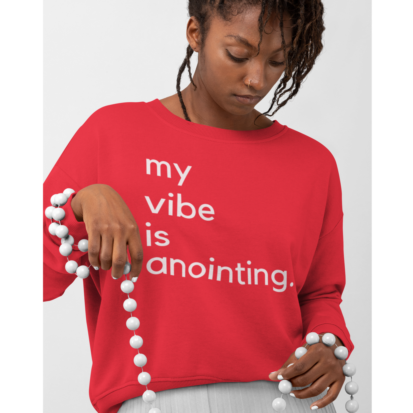 My Vibe Is Anointing  (Graphic White Text) Unisex Heavy Blend™ Crewneck Sweatshirt - Style: Gildan 18000