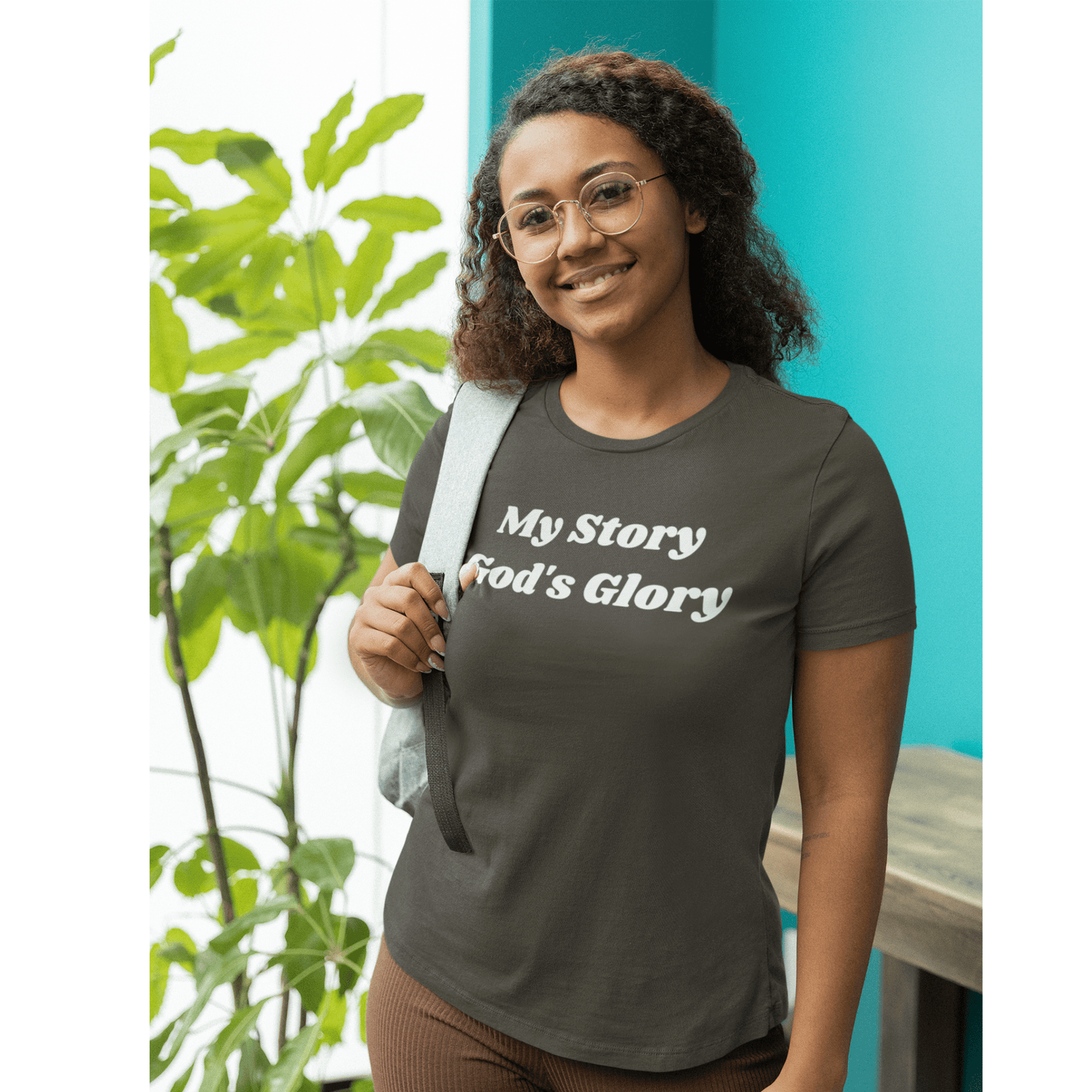 My Story, God's Glory (Graphic White Text) Unisex Jersey Short Sleeve Tee - Style: Bella+Canvas 3001