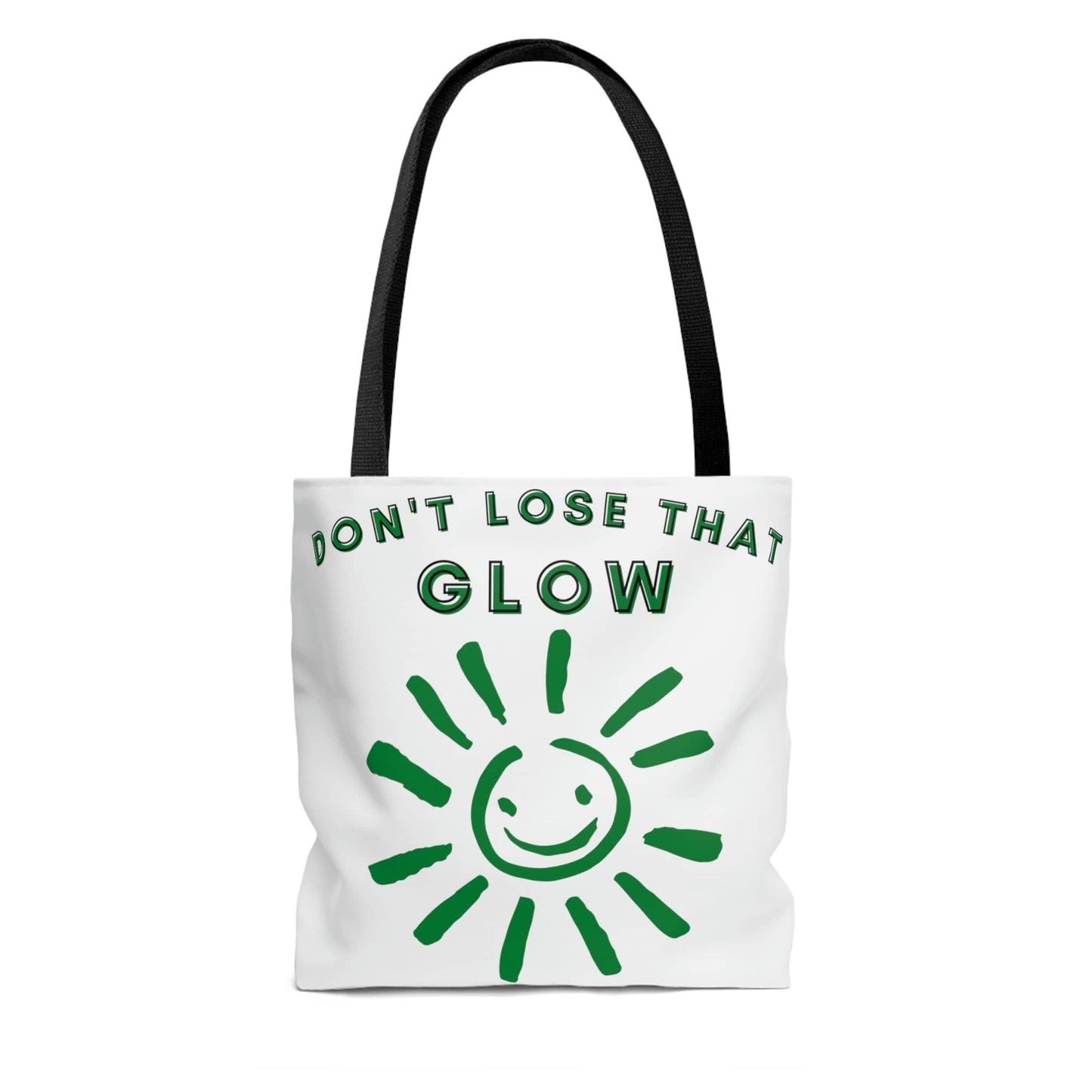 Don't Lose That Glow (Graphic Green Smiling Sun) Tote Bag